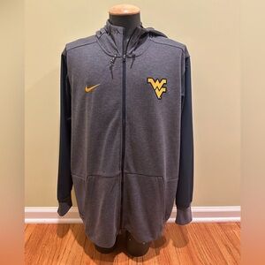 Men’s WVU Nike Full Zip Heather Blue Mountaineers Therma-Fit XXL